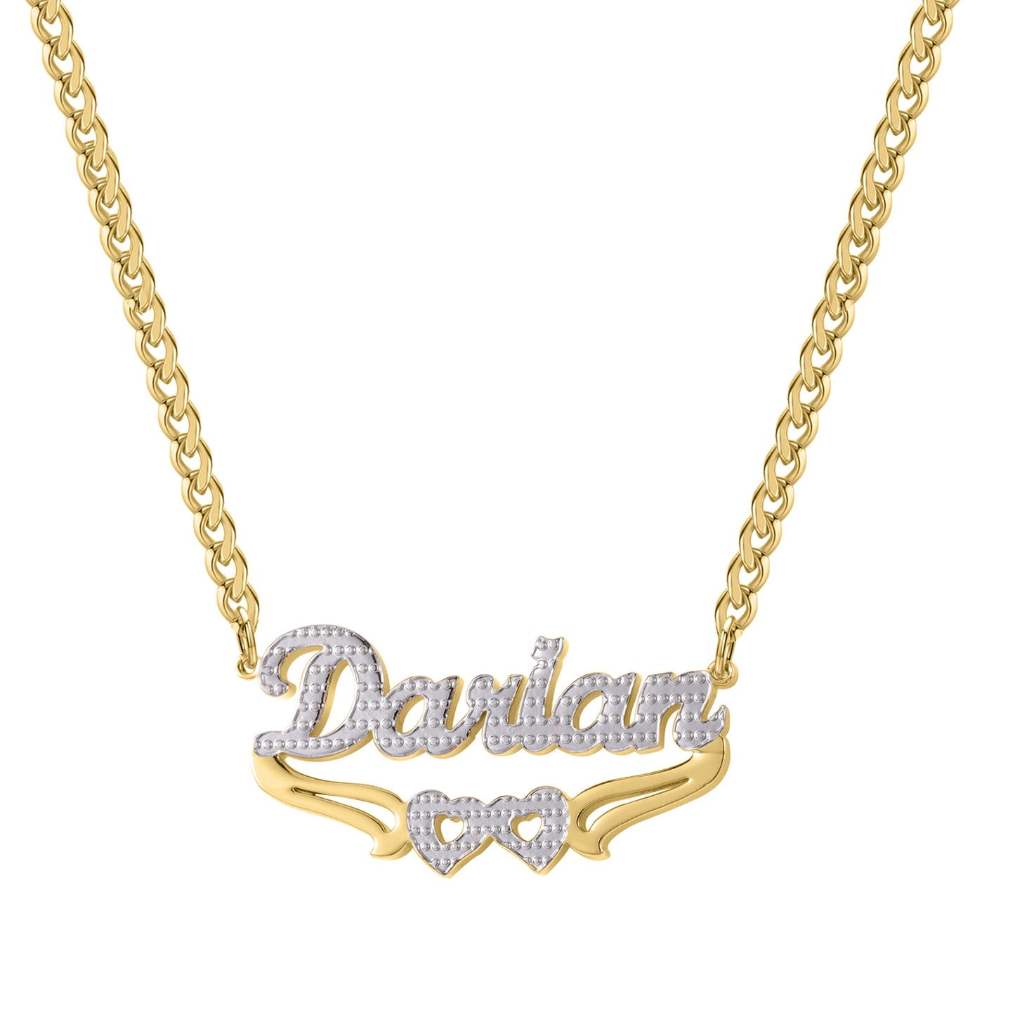 Two-Tone Name Custom Necklace QCN3019