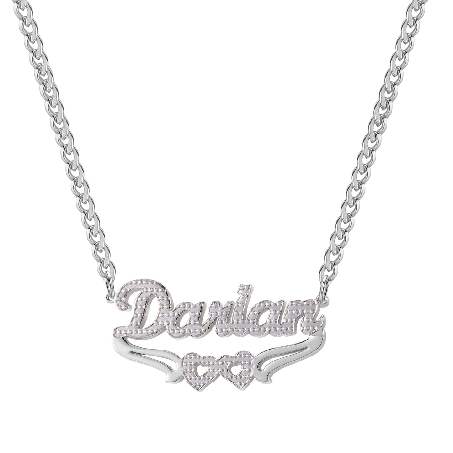 Two-Tone Name Custom Necklace QCN3019