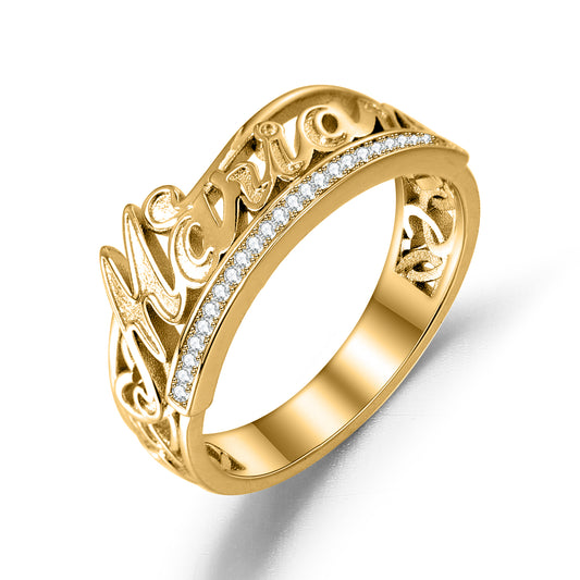 Custom Name Diamond Ring 3DR3046