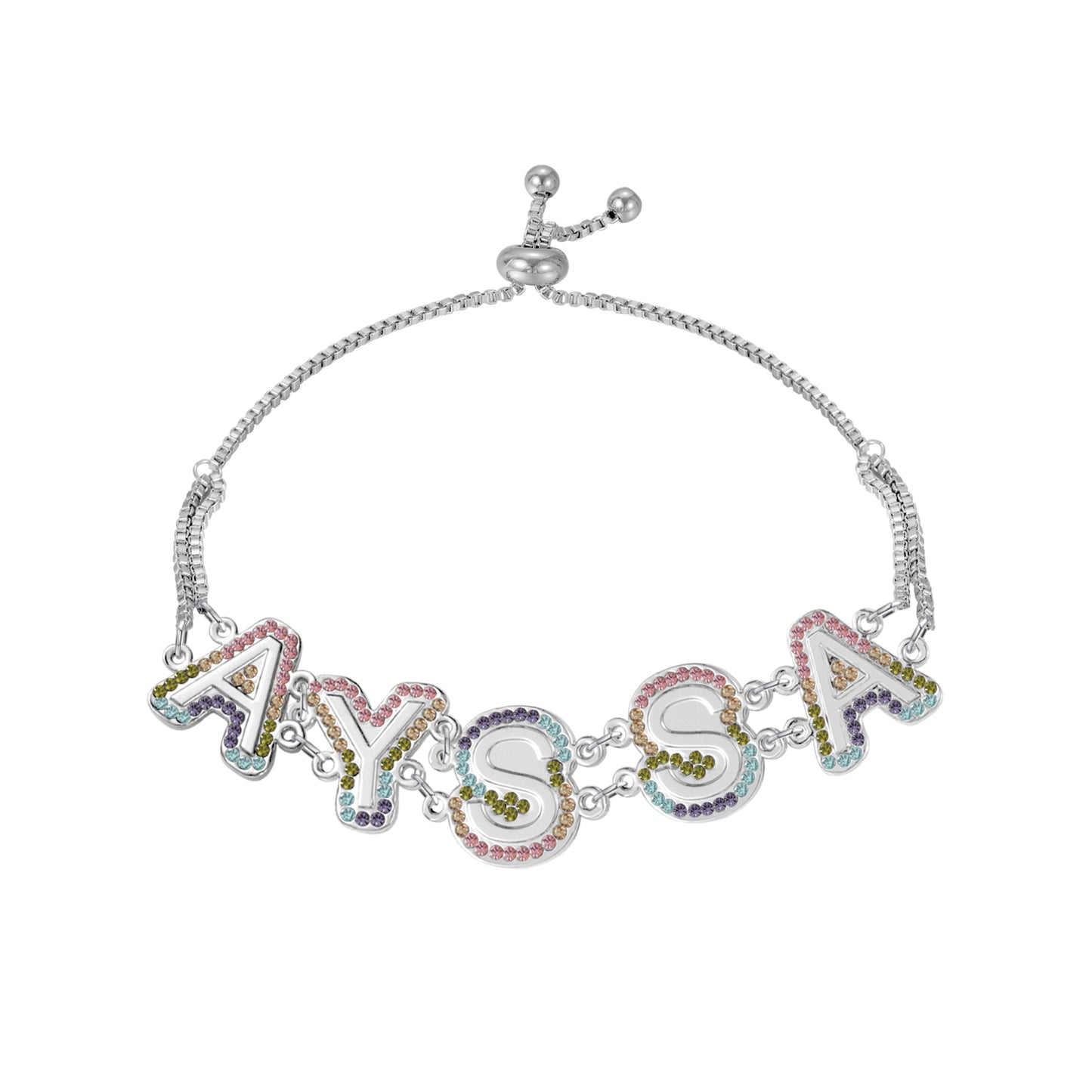 Custom Crystal Names Letter Bracelet SCB3105