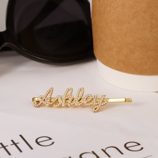 Custom Crystal Name Hair Clip QHZ-H8442