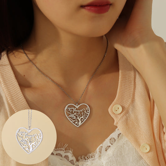 Custom Family Tree Necklace With Name QSN3020