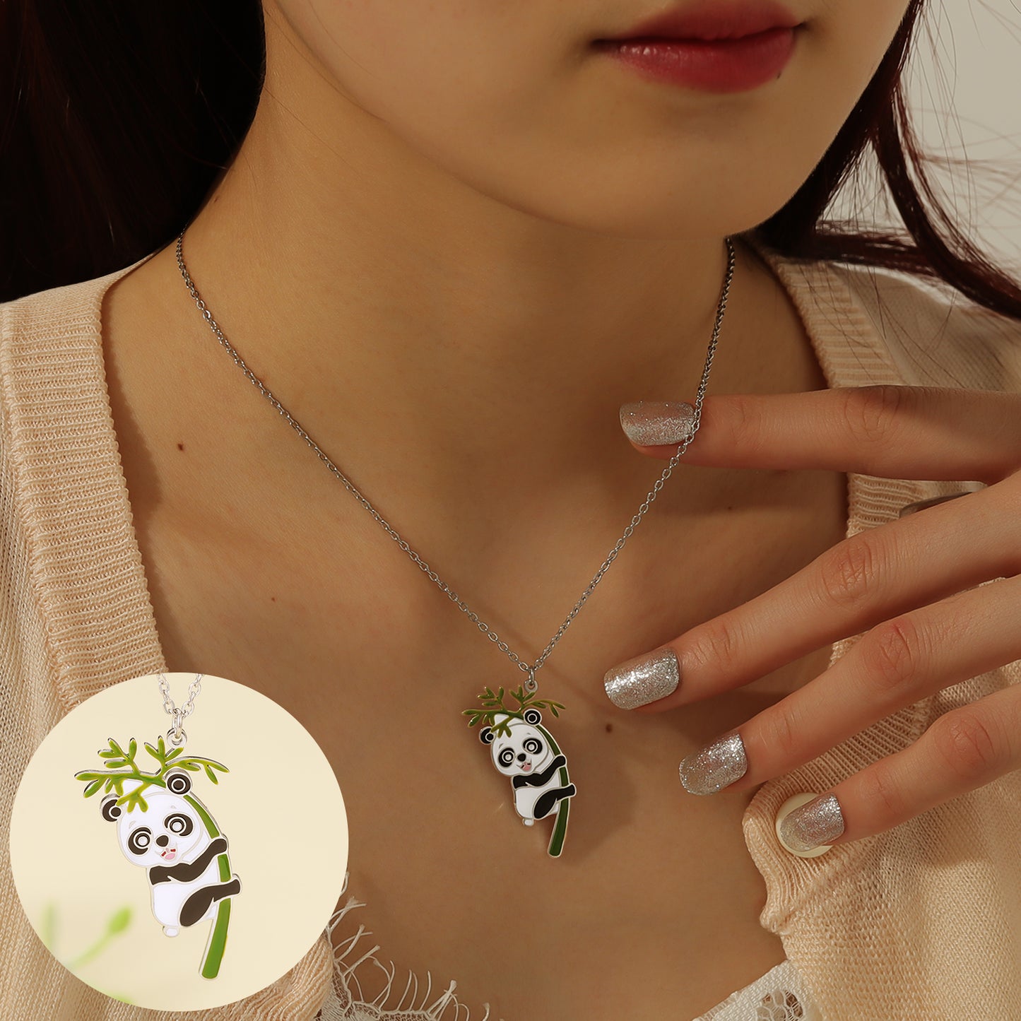 Cute Panda Necklace QEN3042