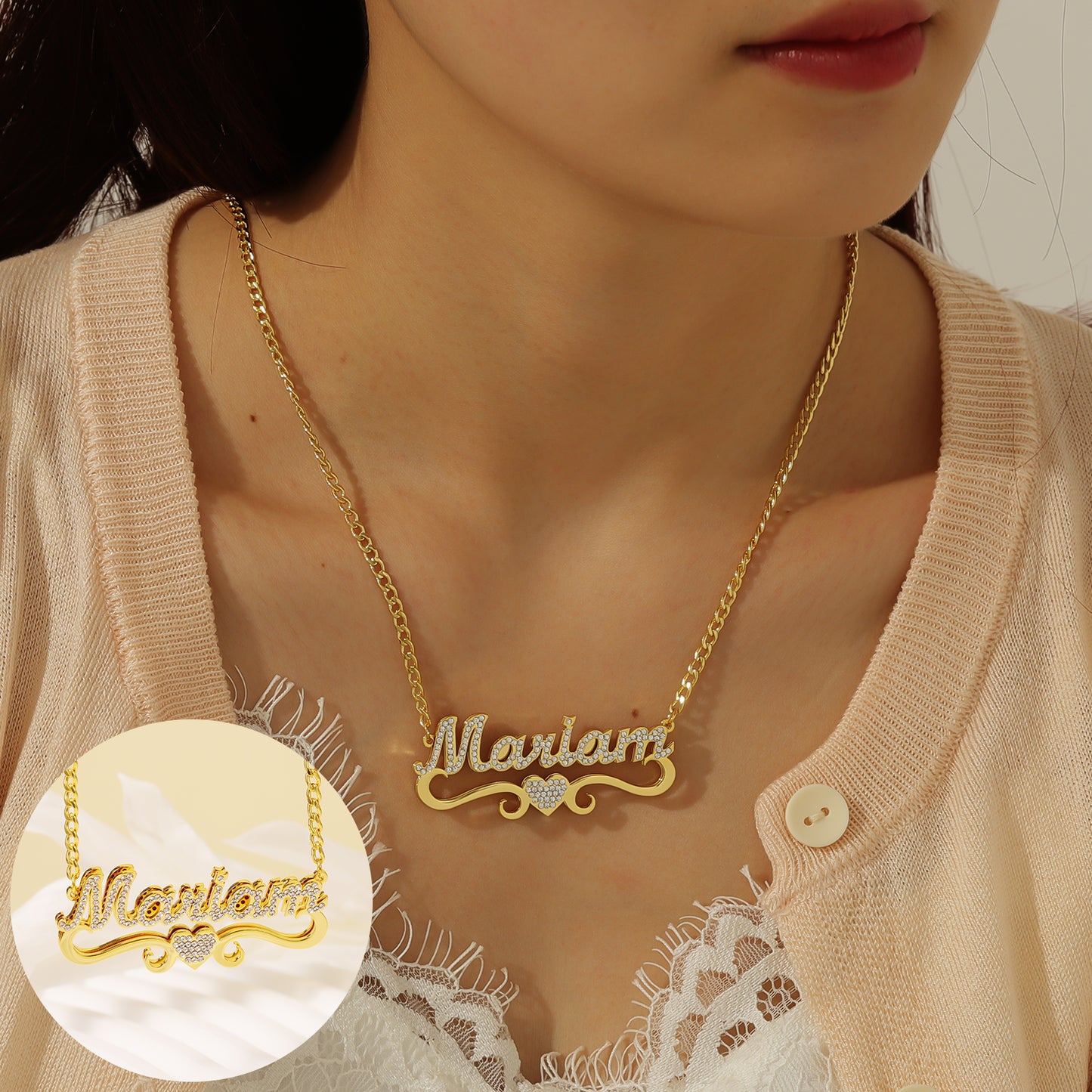 Collier Prénom Double Or QN351-F15