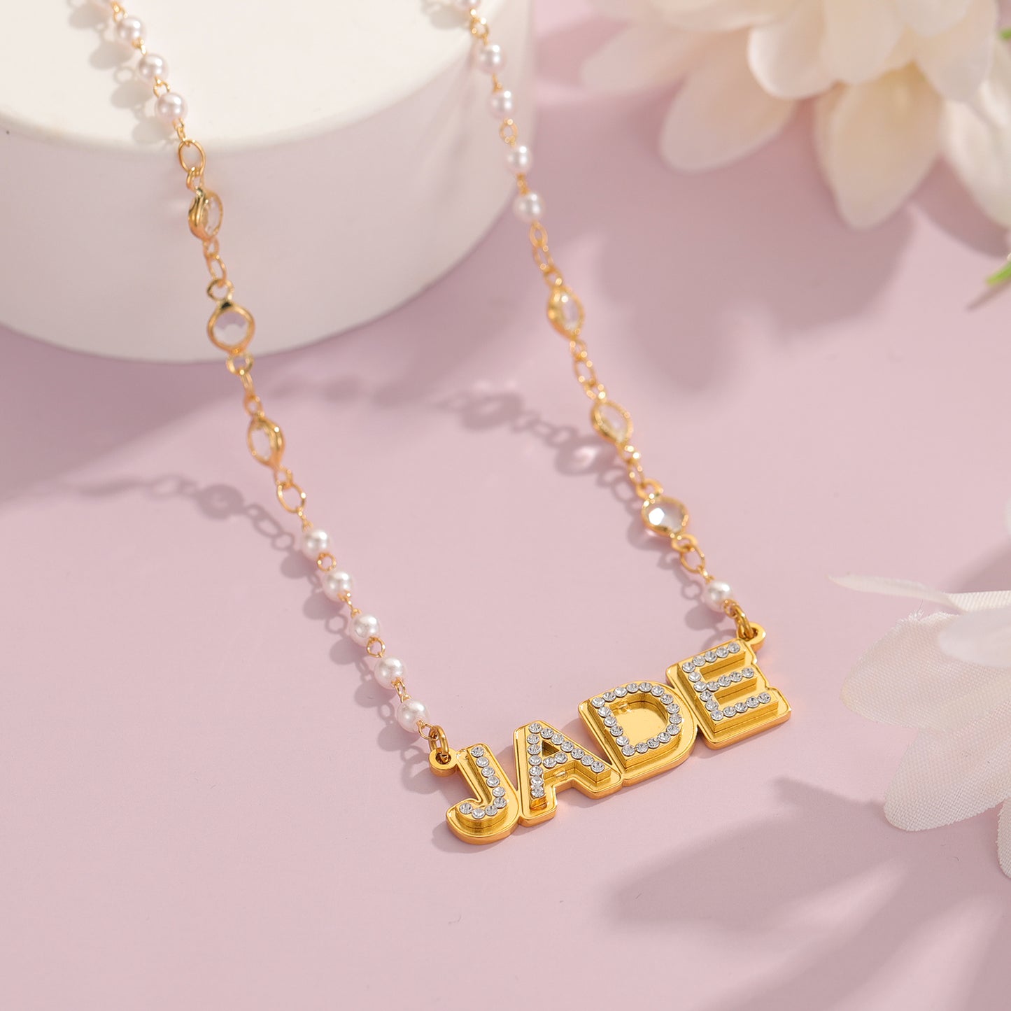 Double Layer Crystal Name Necklace MN2185