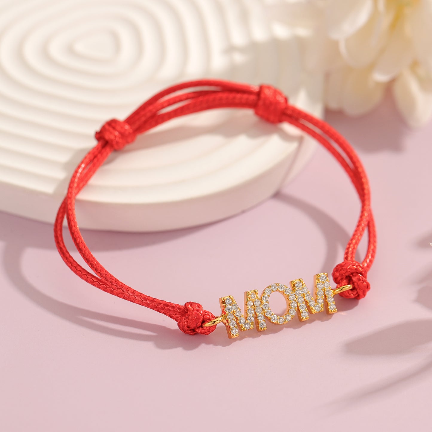 Zircon "MOM" Adjustable Bracelet MB2188