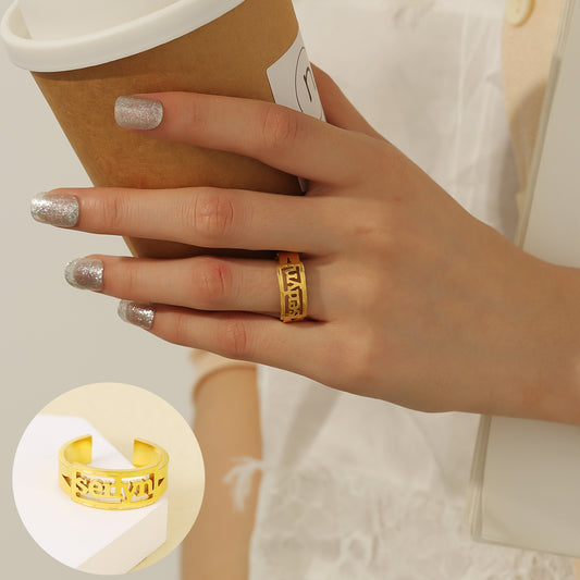 3D Custom Text Ring QSR3050