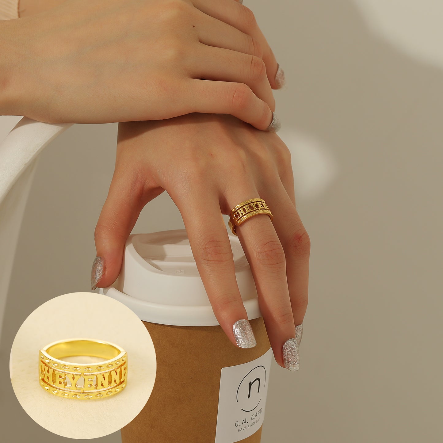 Custom 3D Name Ring 3DR3043