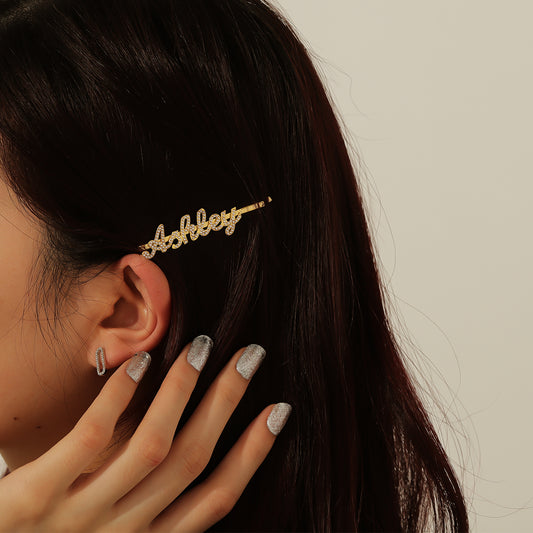 Custom Crystal Name Hair Clip QHZ-H8442