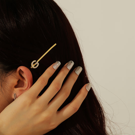 Custom Crystal Initial Letter Hair Clip QHZ-H8443