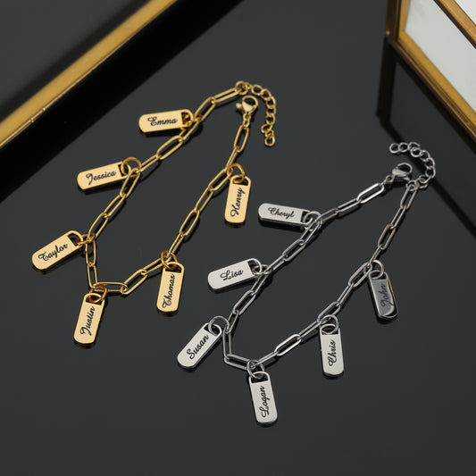 Custom Multiple Name Engraved Bracelets QB864