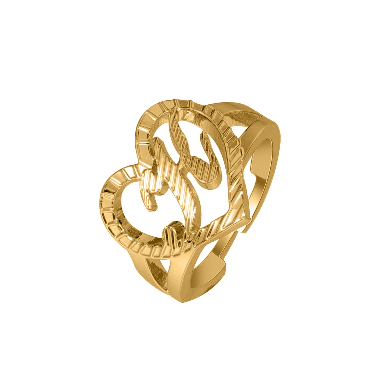 Initials Letters Heart Ring QFR3088