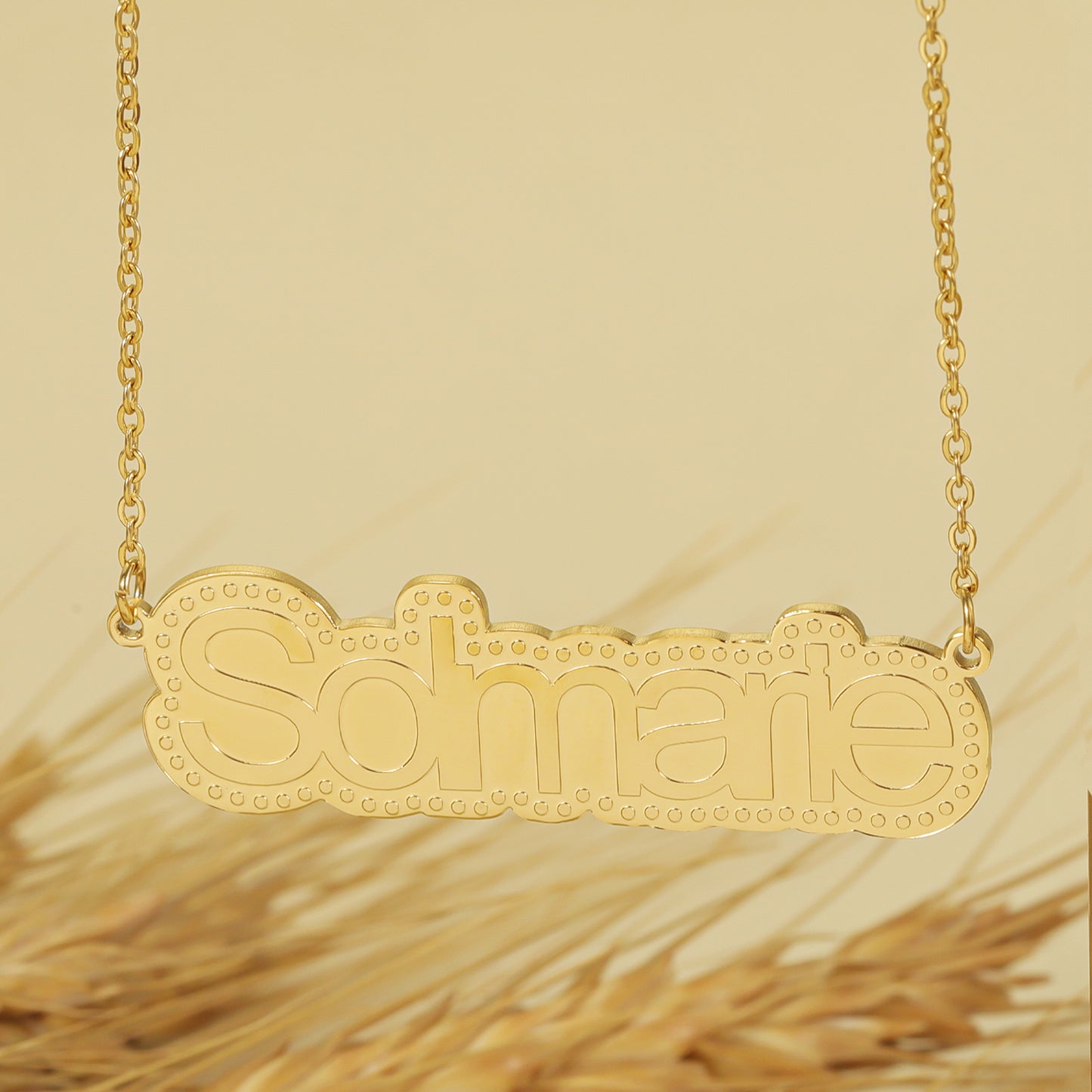 Corrosion Nameplate Name Necklace QFN3003