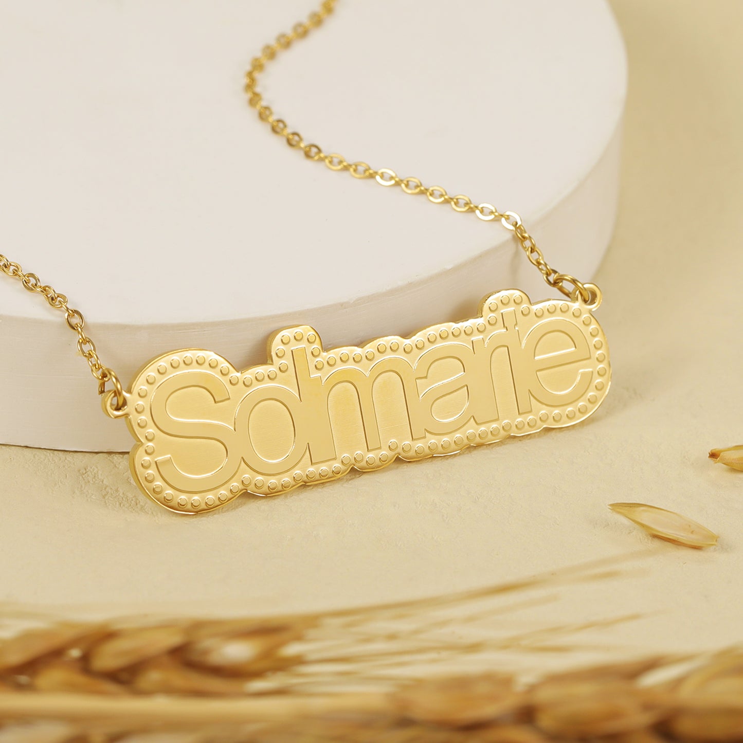 Corrosion Nameplate Name Necklace QFN3003