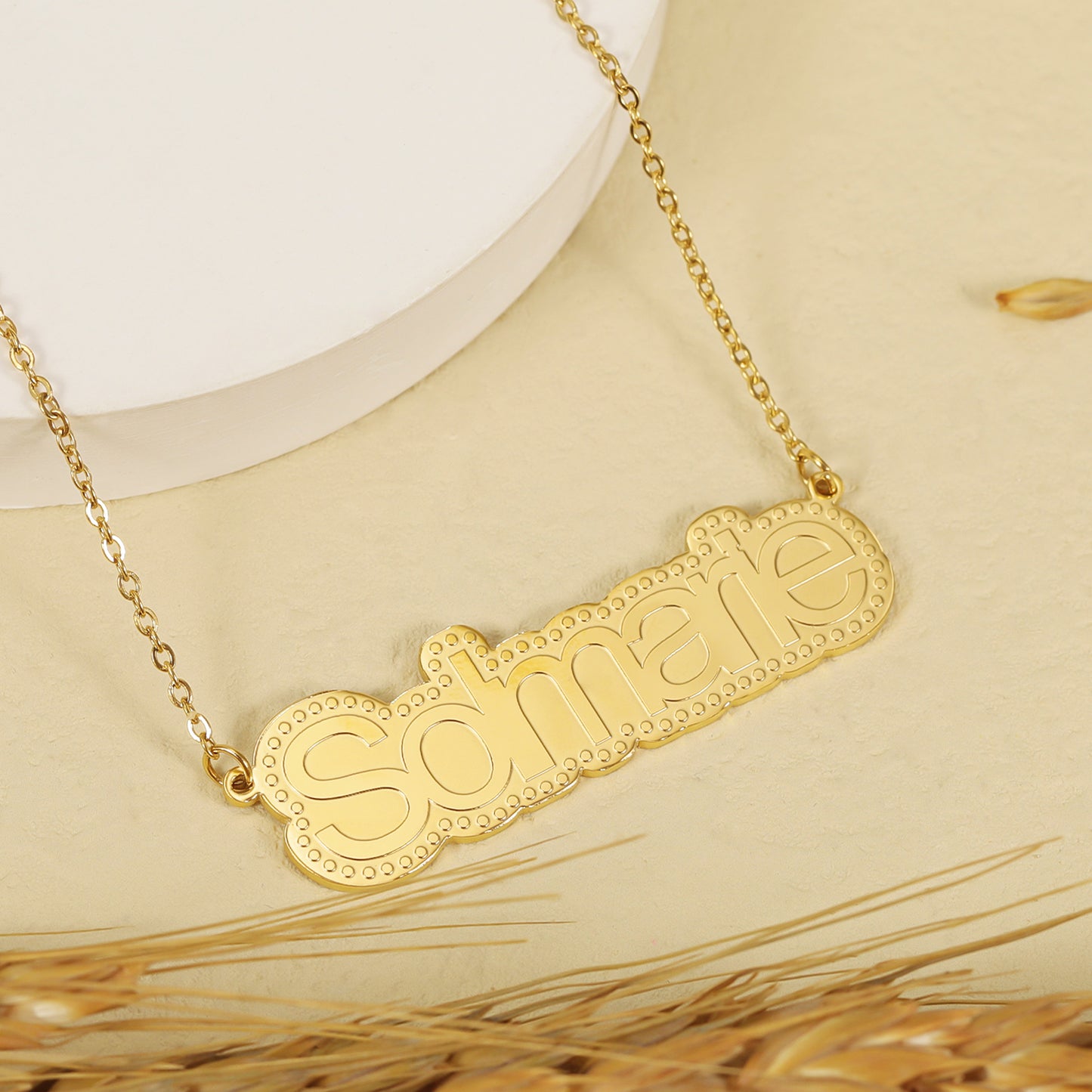 Corrosion Nameplate Name Necklace QFN3003