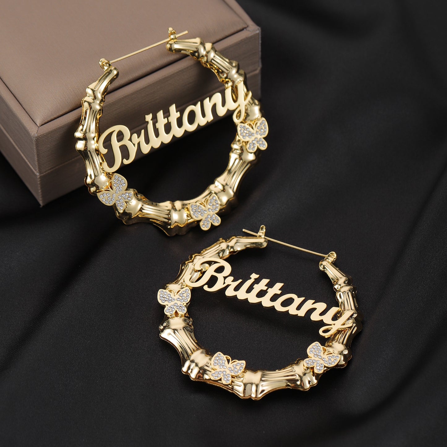 Boucles d'oreilles créoles en bambou QE20786