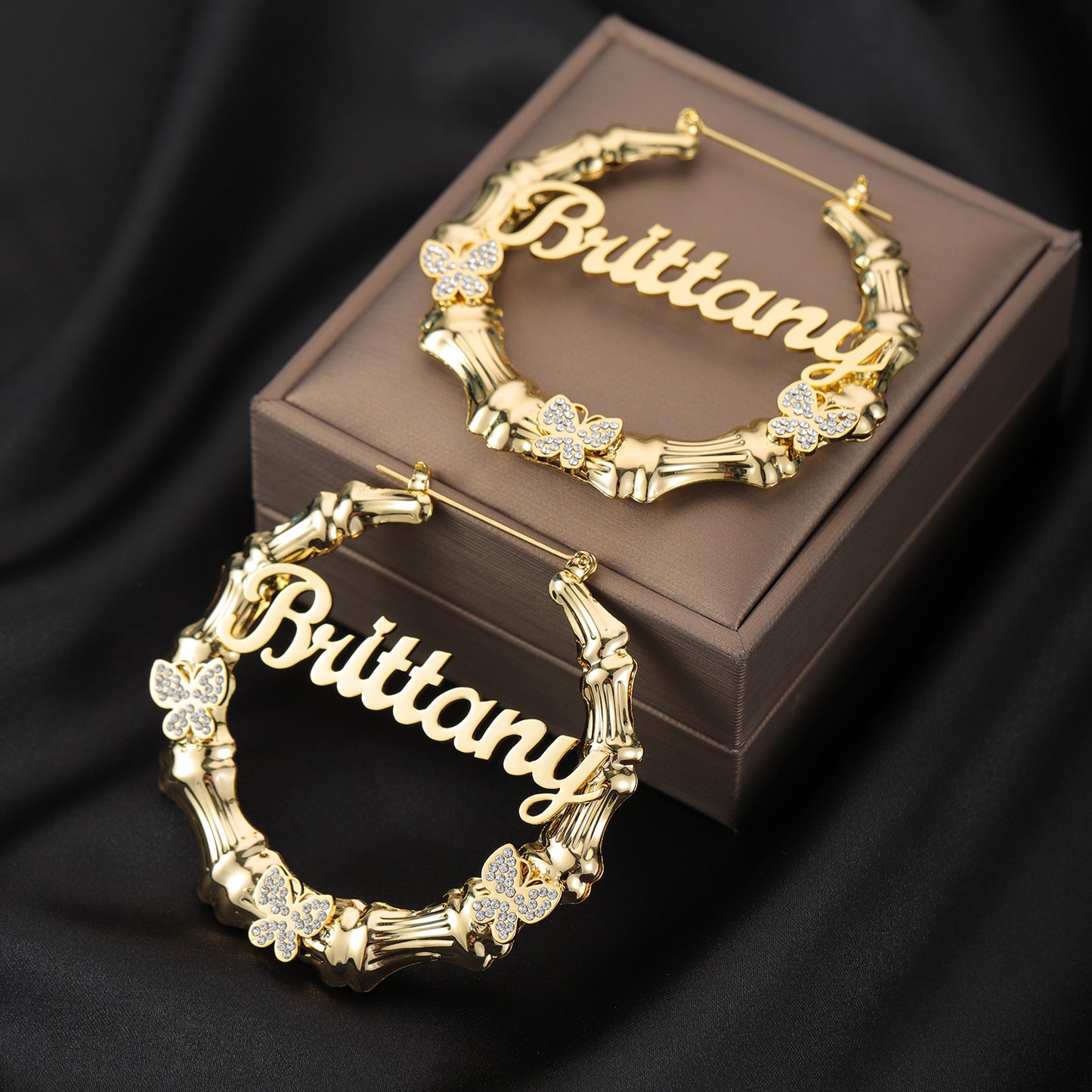 Boucles d'oreilles créoles en bambou QE20786