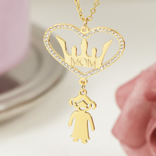 Custom Crown Relief Pendant Necklace QZD-N3001