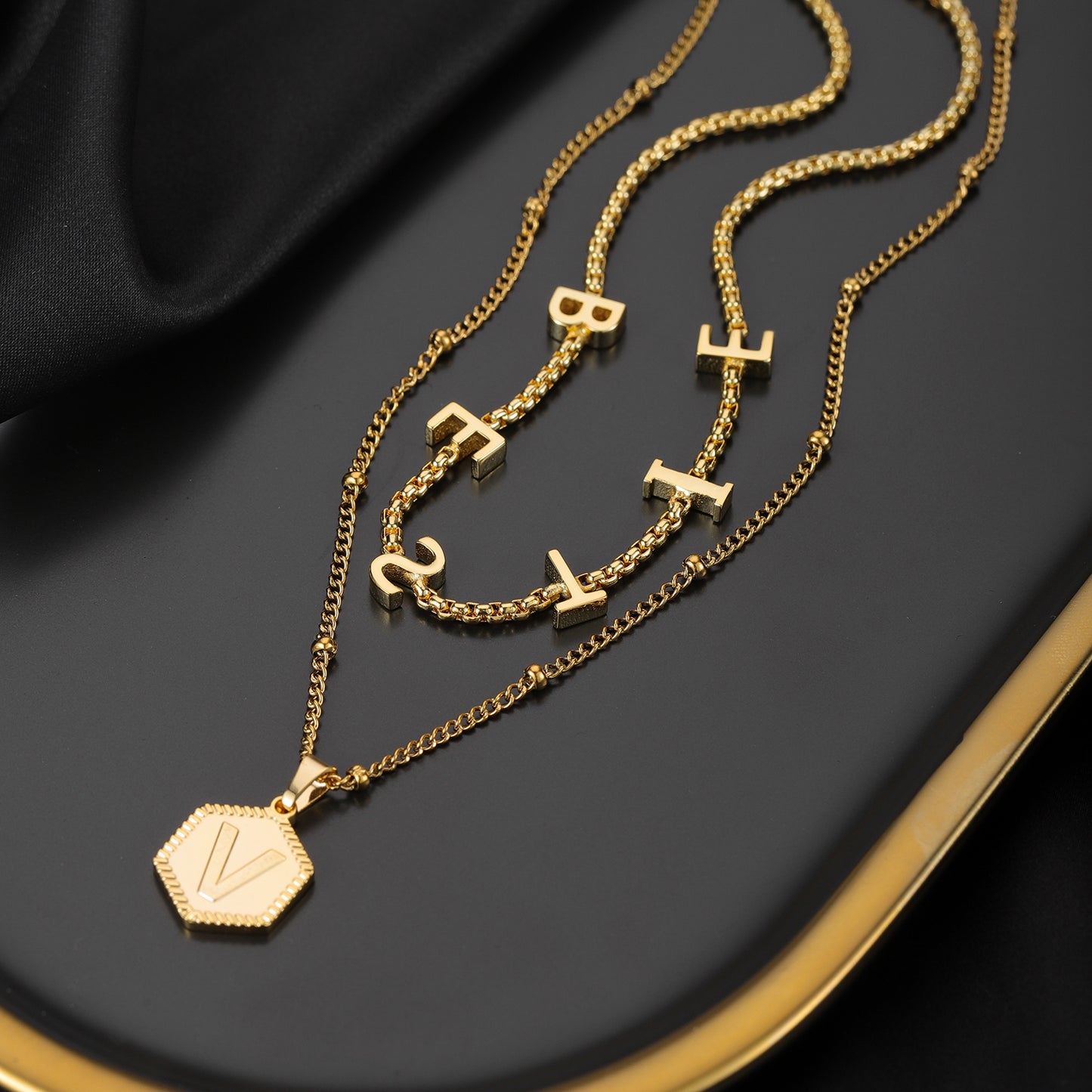 Custom Initial Letters Necklace QN871