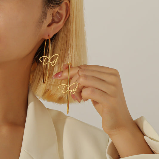 Custom Name Hoop Earring QHE3200
