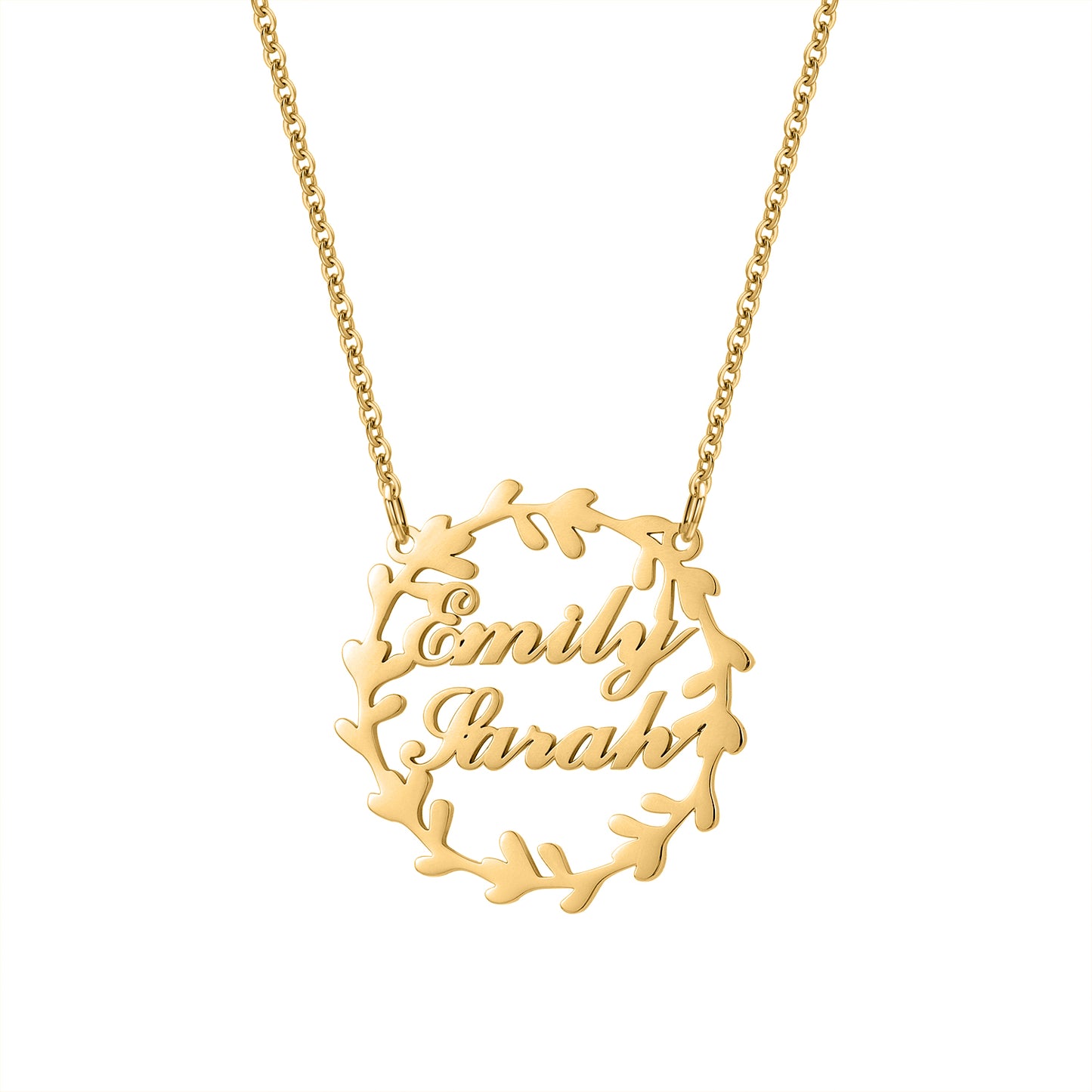 Wreath Necklace With Name QN877