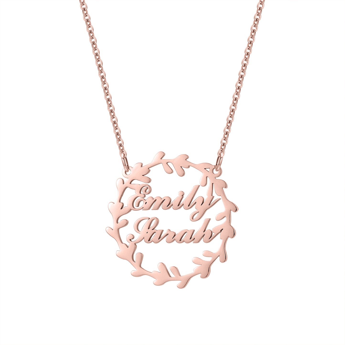 Wreath Necklace With Name QN877
