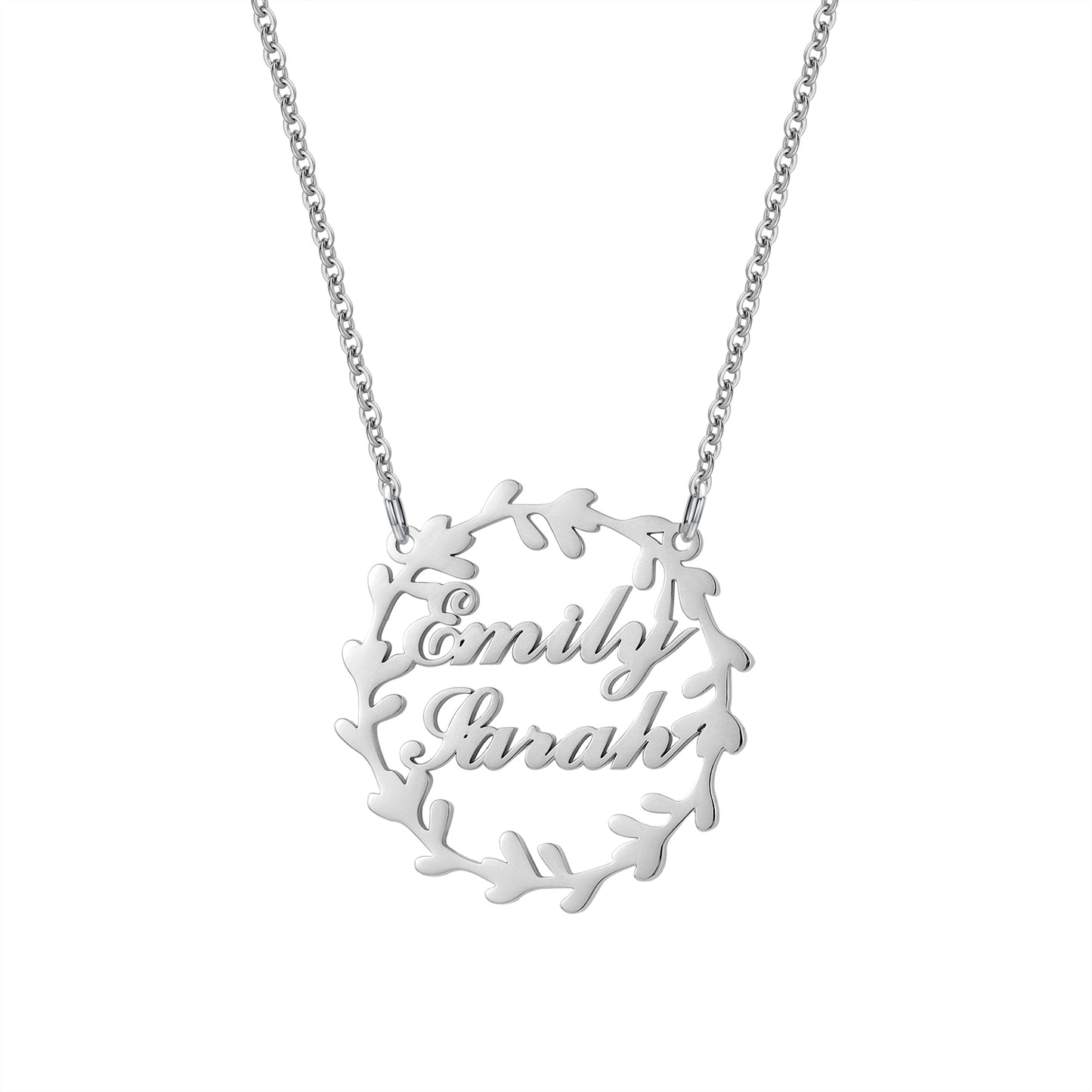 Wreath Necklace With Name QN877