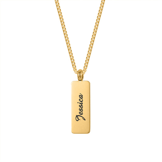 Engraved Square Name Necklace QN885