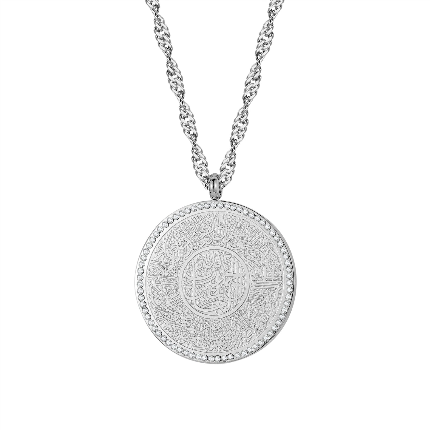 Calligraphy Arabic Stainless Steel Diamond Jewelry QN887