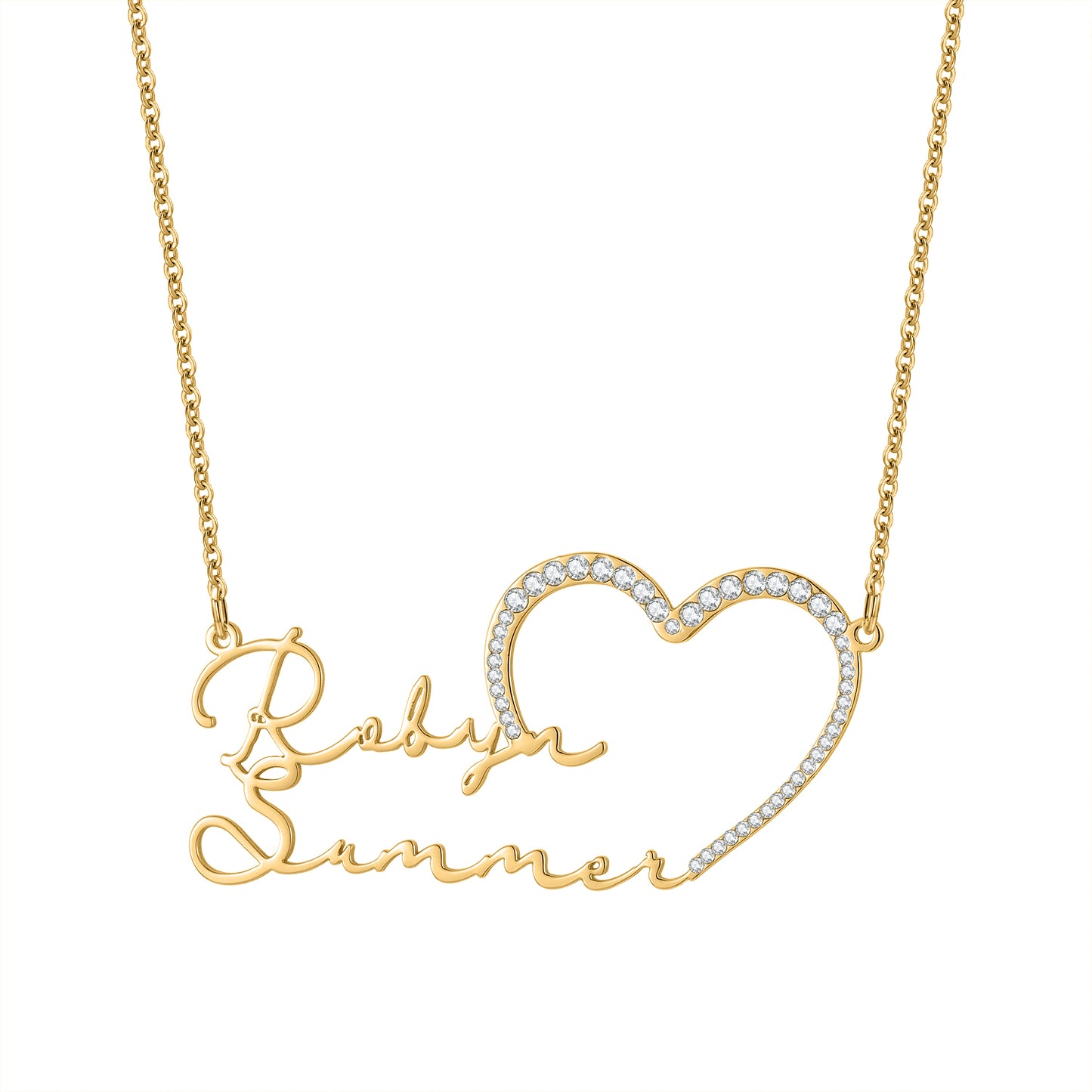 Custom Two Name Heart Necklace QN867