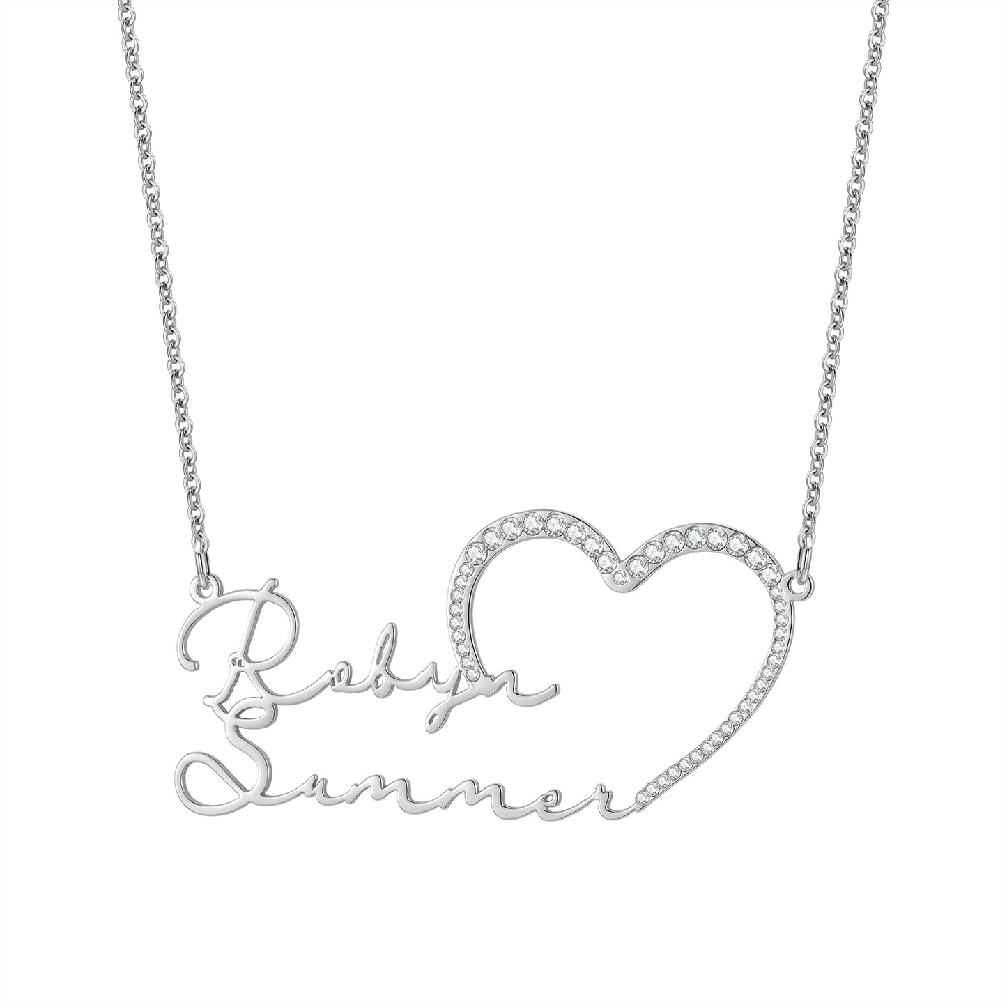 Custom Two Name Heart Necklace QN867
