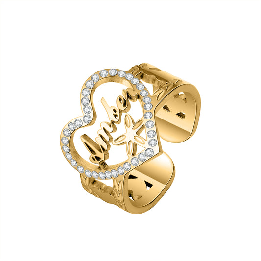 Custom Diamond Letter Ring QR884