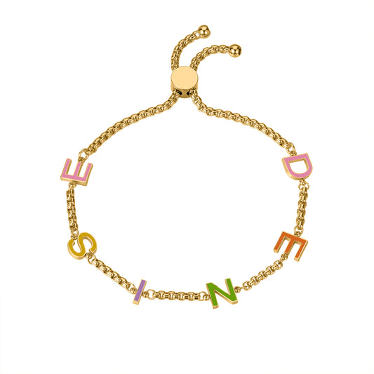 Custom Colorful Letter Bracelet QB870