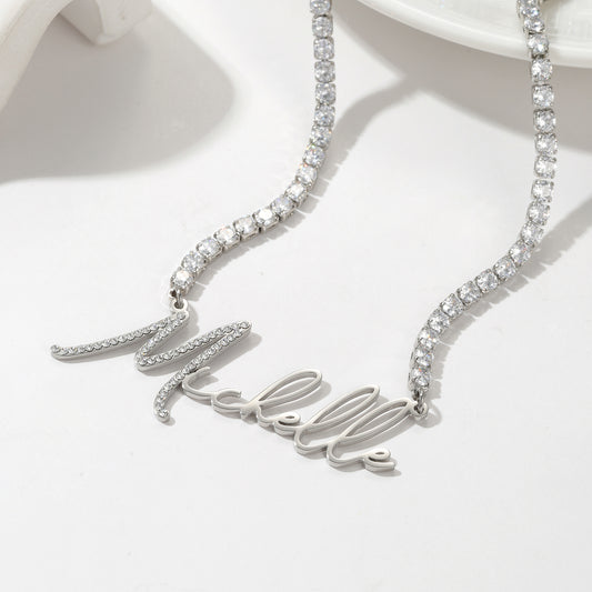 Women's Personalized Initial Diamond Necklace QN3165