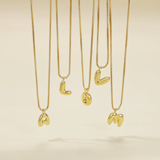3D Bubble Letters Custom Initial Necklace CS-N8757