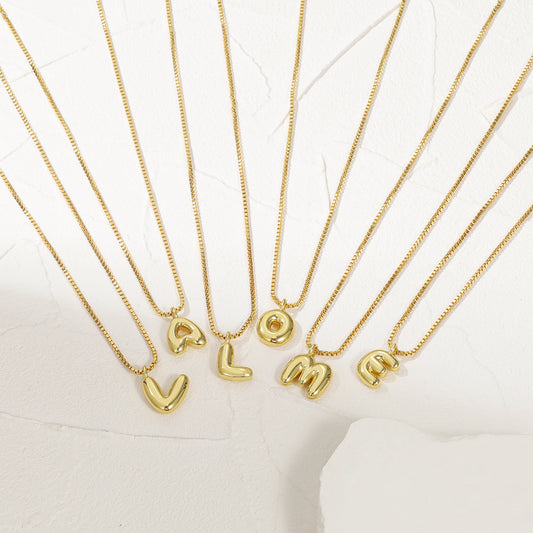 3D Bubble Letters Custom Initial Necklace CS-N8757