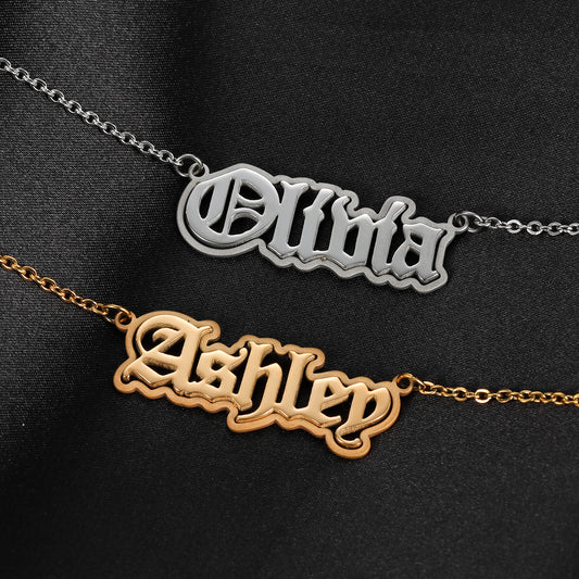 Personalisierte Charm-Halsketten mit doppelten Namen QN20987