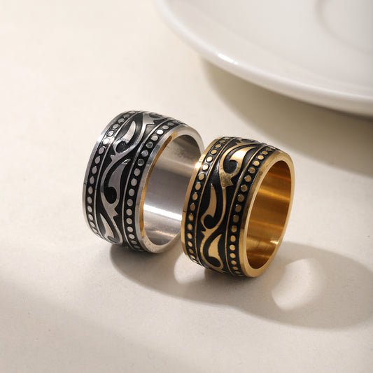Rings for Men Vintage Biker Signet Ring Celtic Knot Black Enamel Mens Wedding Rings CS-R8831