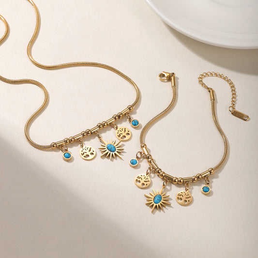 Summer Necklace Bracelet Set CS-N8833