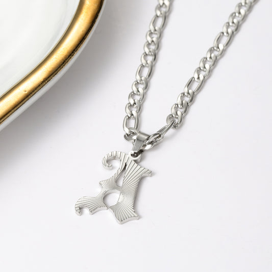 Custom 18K Gold Plated Initial Letter Necklace QFN3138