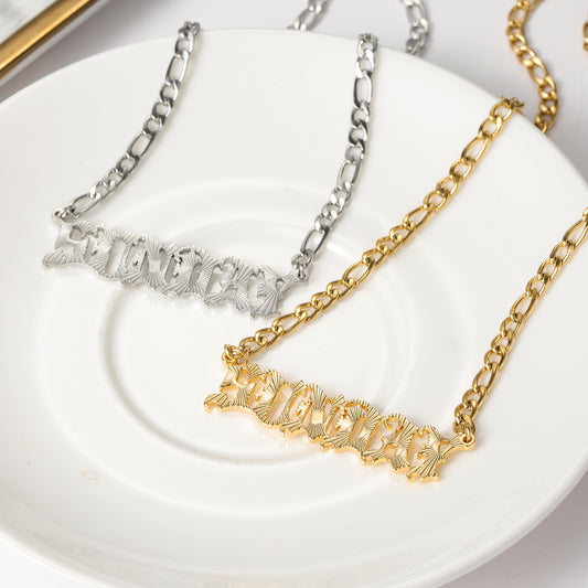Custom Name Necklace With Texture QFN3142