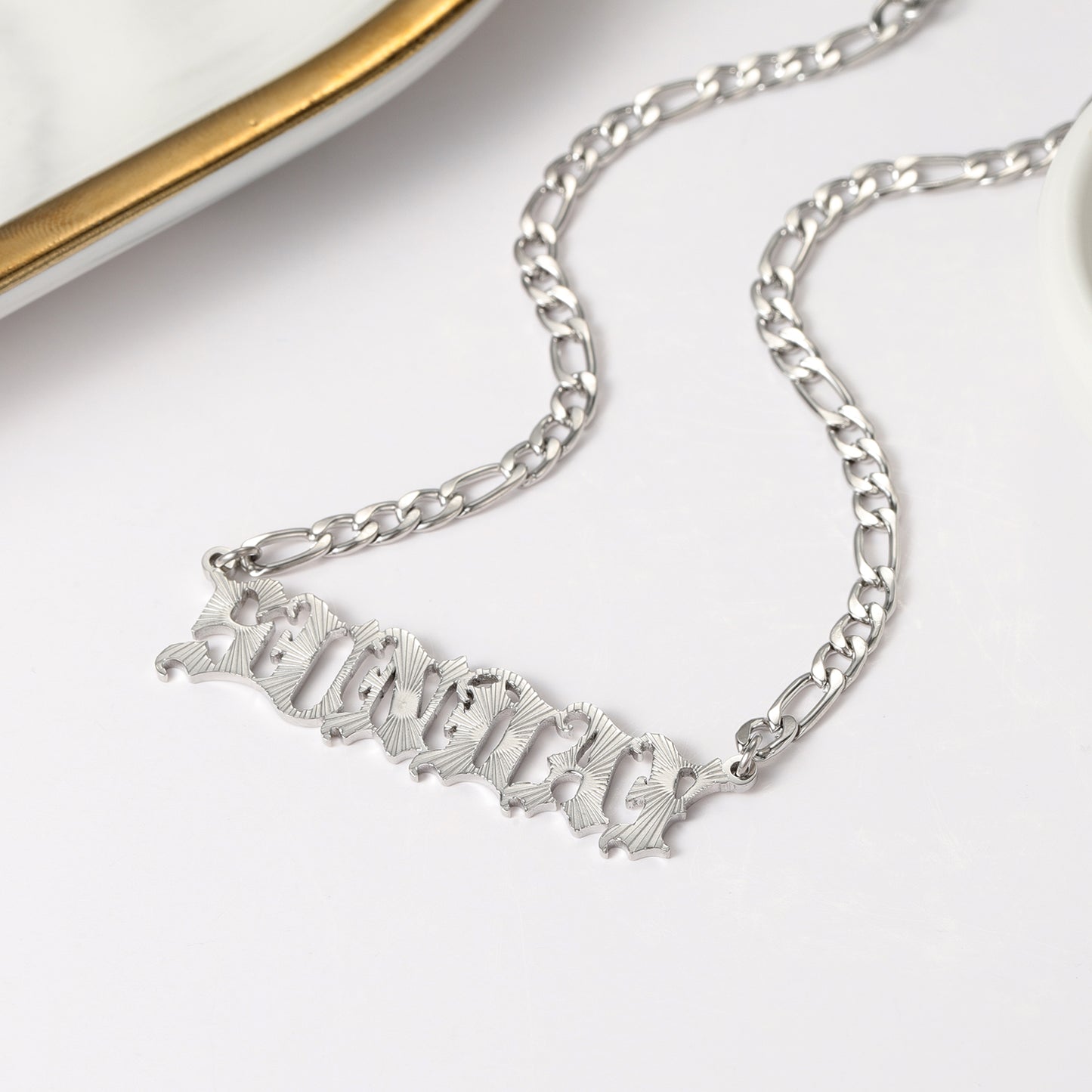 Custom Name Necklace With Texture QFN3142