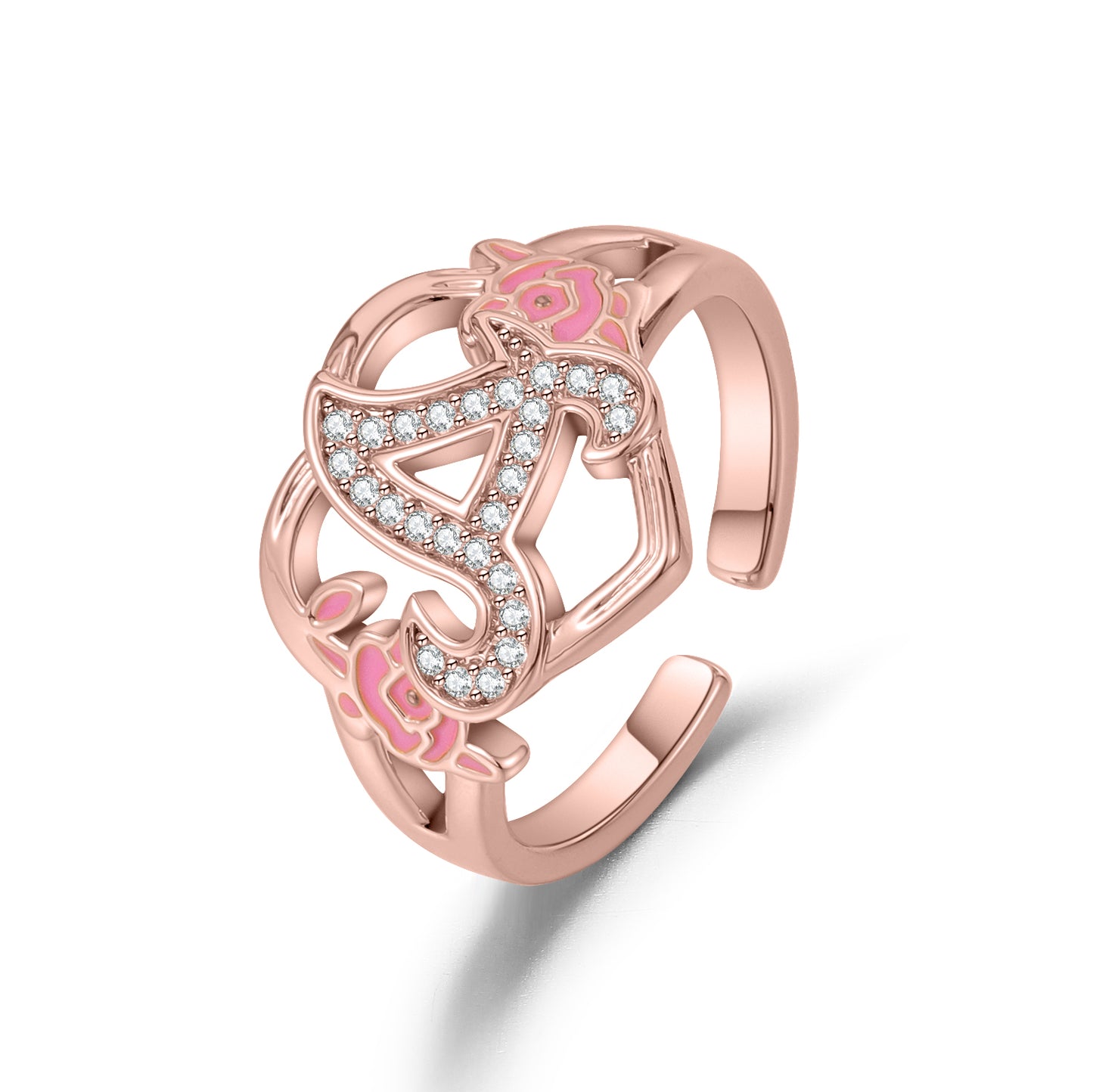 Initials Letters Heart Diamond Ring SSS3006