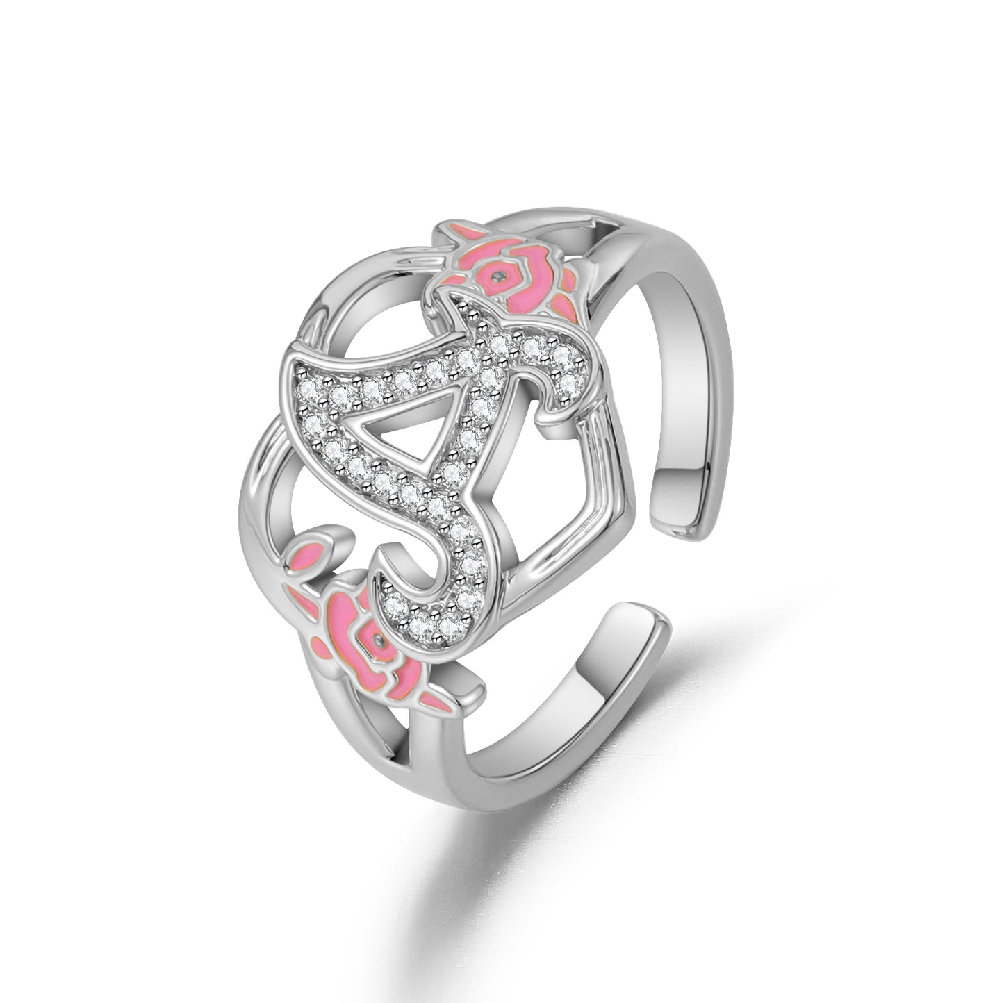Initials Letters Heart Diamond Ring SSS3006