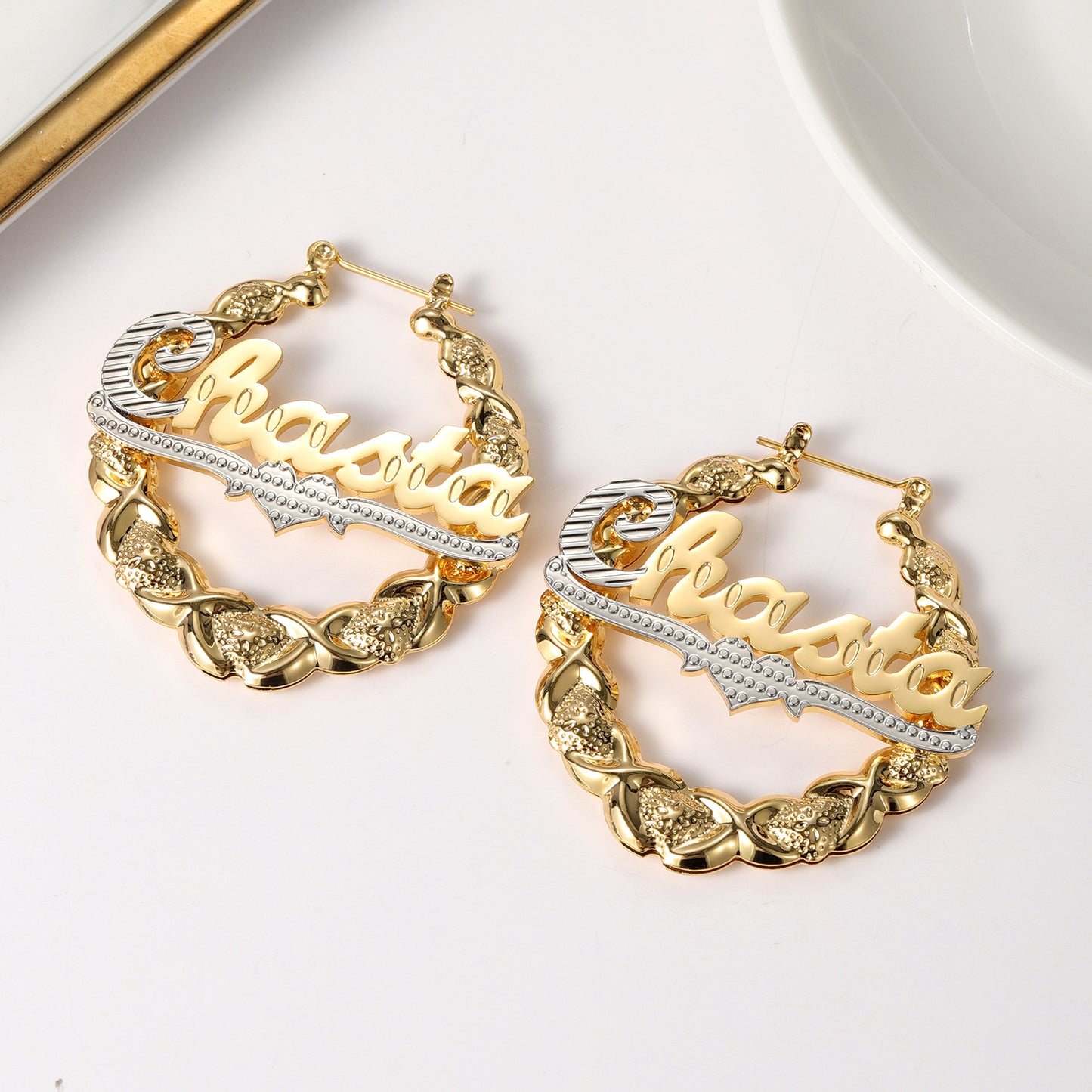 Custom Heart Name Hoop Earring QFE3136