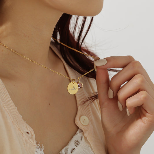 Name Birthstone Personalised Necklace MN857