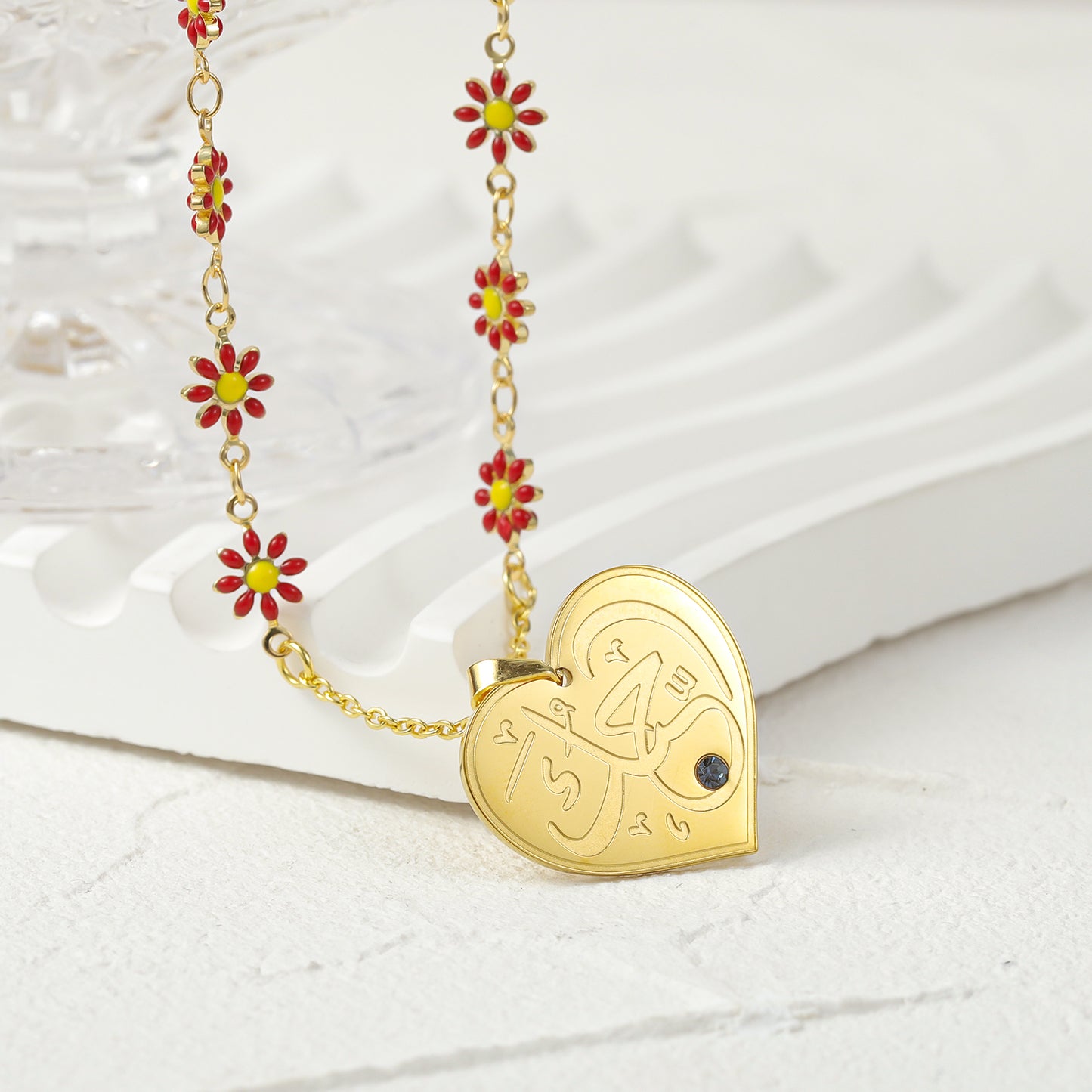 Heart Ayatul Kursi Arabic Necklace MN2034