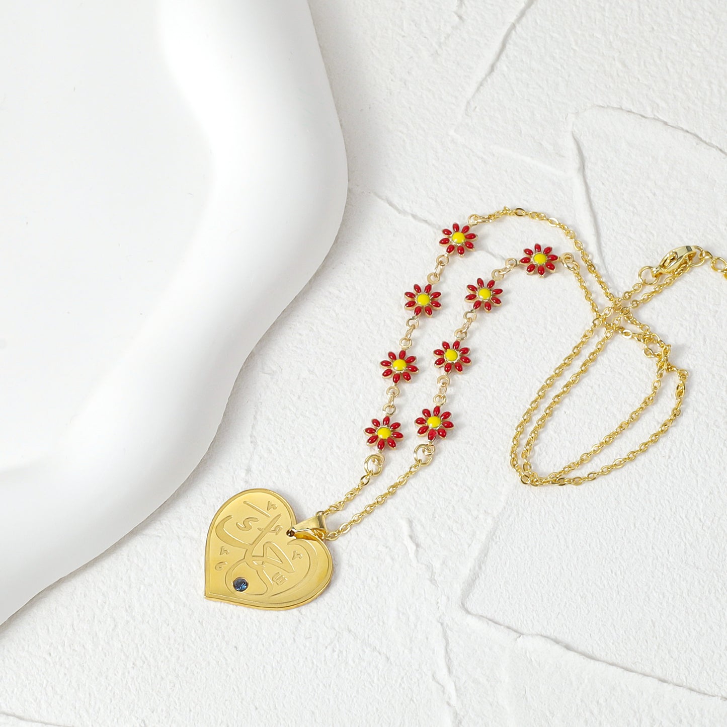Heart Ayatul Kursi Arabic Necklace MN2034