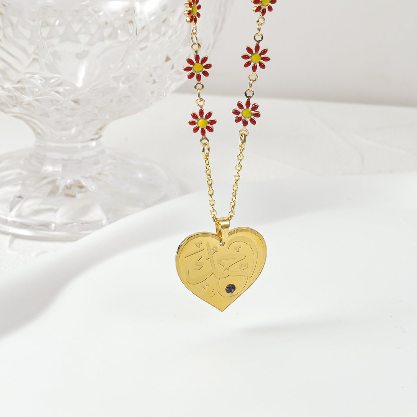 Heart Ayatul Kursi Arabic Necklace MN2034