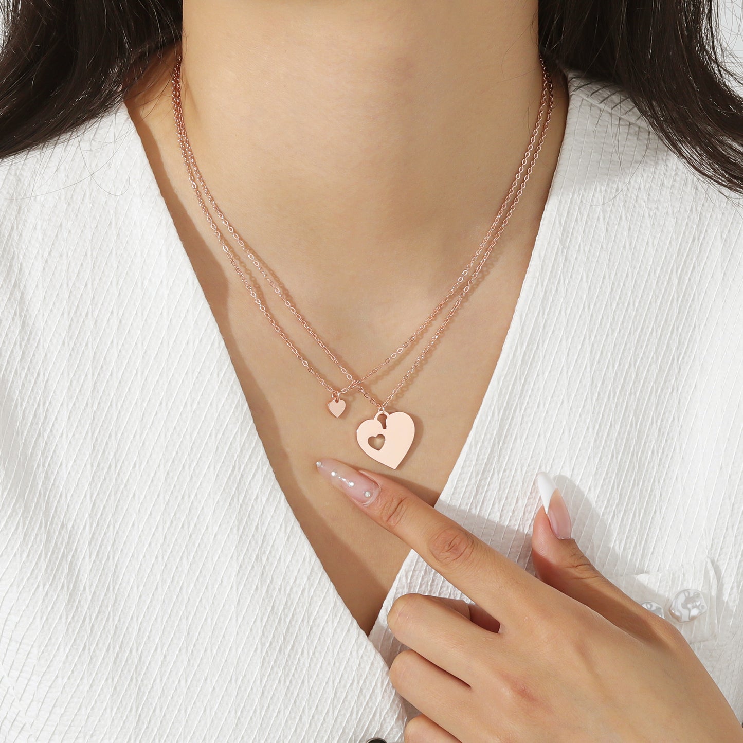 Two Heart Name Pendant For Couple QN-N8648